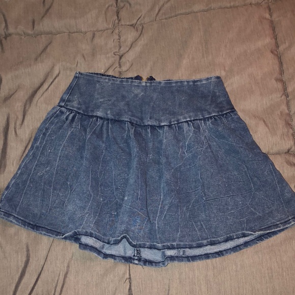 Jean pattern flowy skirt - Picture 1 of 4